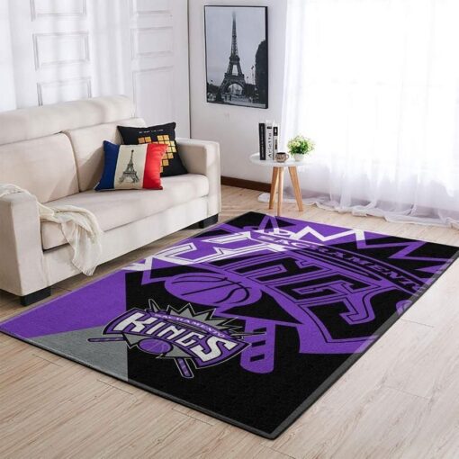 Sacramento Kings Area Rug Nba Basketball Team Logo Carpet - Custom Size And Printing