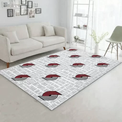 Portland Trailblazers Patterns Nba Area Rug - Bedroom Rug - Custom Size And Printing