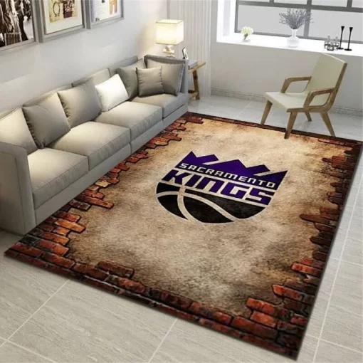Sacramento Kings Area Rug - Basketball Team Living Room Carpet, Sports Floor Decor - Custom Size And Printing