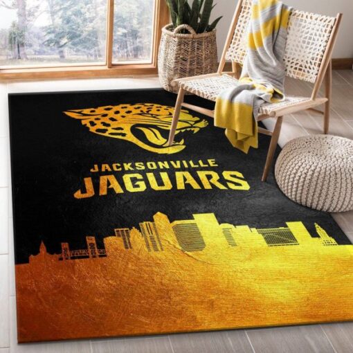 Jacksonville Jaguars Nfl Area Rug - Living Room And Bedroom Rug - Floor Decor Home Decor - Custom Size And Printing
