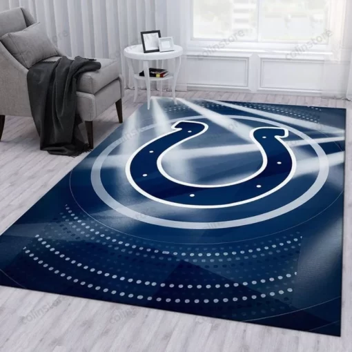 Indianapolis Colts Nfl 20 Area Rug Living Room And Bed Room Rug - Custom Size And Printing