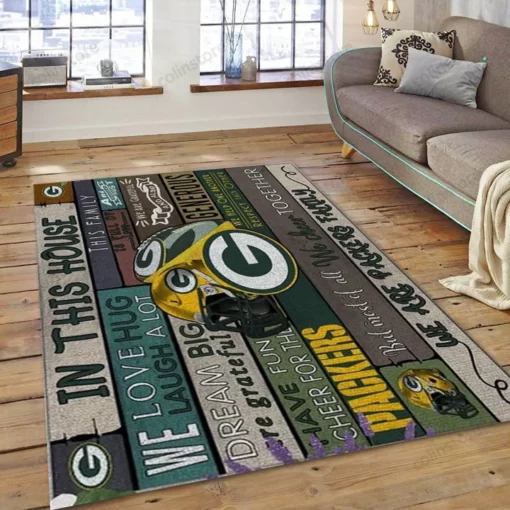 Green Bay Packers Nfl Area Rug Nfl Rug Home Decor - Custom Size And Printing