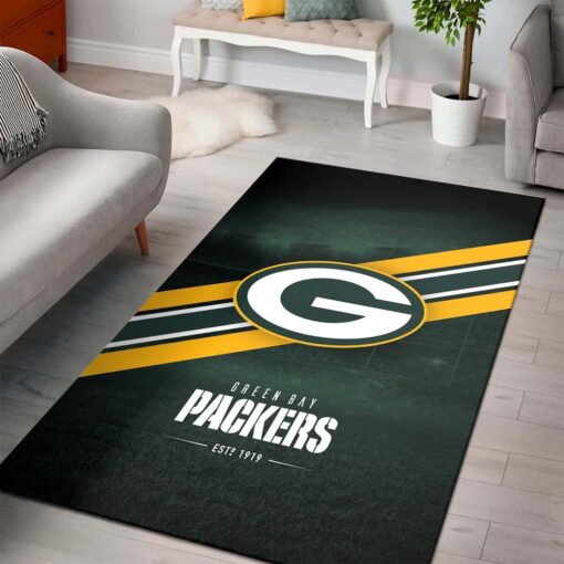 Green Bay Packers Area Rug Nfl Football Team Logo Carpet Living Room Rug - Custom Size And Printing