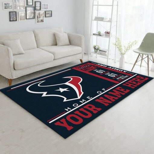 Customizable Houston Texans Wincraft Personalized Nfl Team Logos Area Rug - Custom Size And Printing