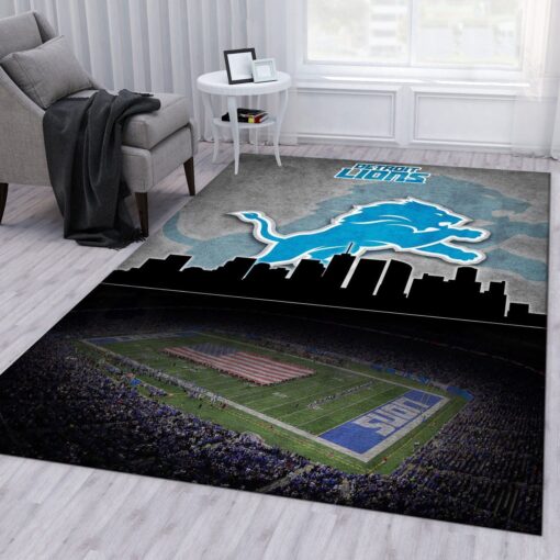 Detroit Lions Nfl Rug Bedroom Rug Us Gift Decor - Custom Size And Printing