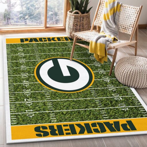 Green Bay Packers Nfl Rug Room Carpet Sport Custom Area Floor Home - Custom Size And Printing