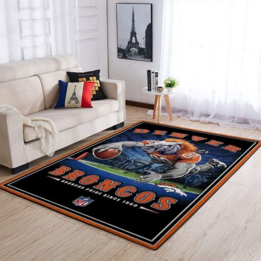 Denver Broncos Nfl Team Pride Nice Gift Home Decor Rectangle Area Rug - Custom Size And Printing