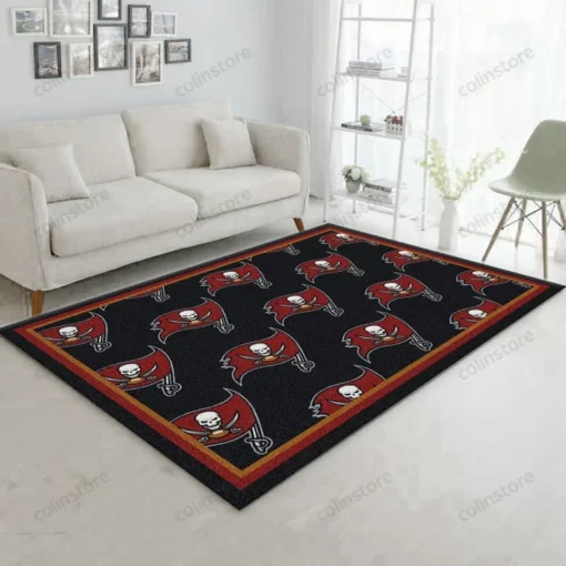 Tampa Bay Buccaneers Repeat Rug Nfl Team Area Rug Carpet, Living Room Rug - Custom Size And Printing
