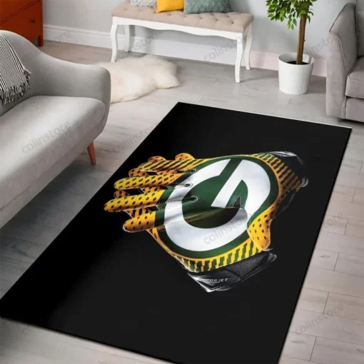 Green Bay Packers Area Rug Nfl Football Team Logo Carpet Living Room Rug - Custom Size And Printing