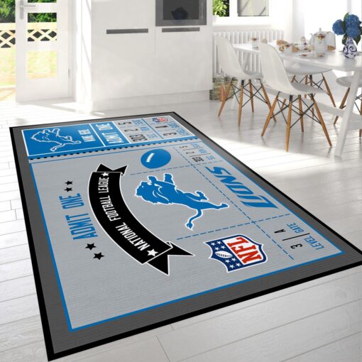 Detroit Lions Nfl Rug - Custom Size And Printing