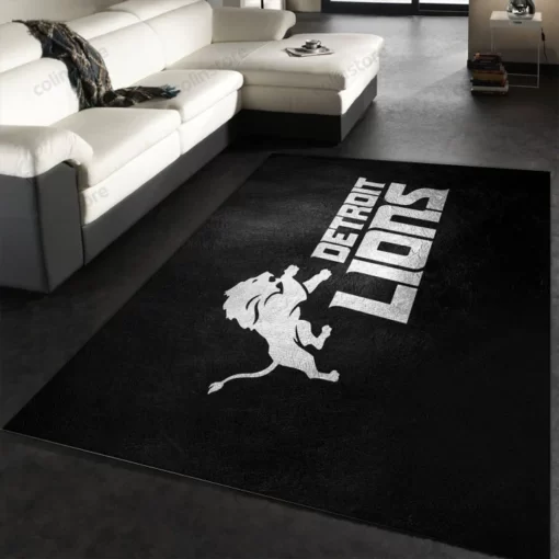 Detroit Lions Silver Nfl Area Rug For Christmas, Kitchen Rug - Home Us Decor - Custom Size And Printing