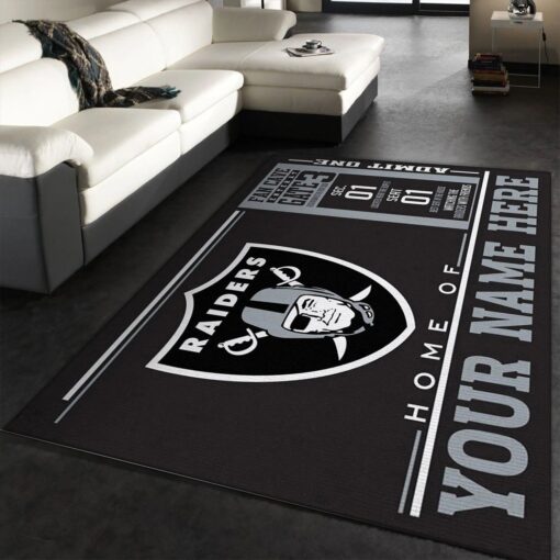 Las Vegas Raiders Wincraft Personalized Nfl Area Rug - Custom Size And Printing