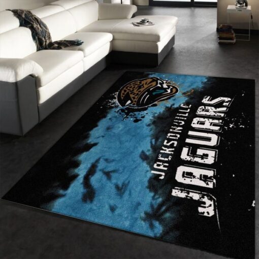 Jacksonville Jaguars Fade Rug Nfl Team Area Rug - Living Room Rug - Family Gift Us Decor - Custom Size And Printing