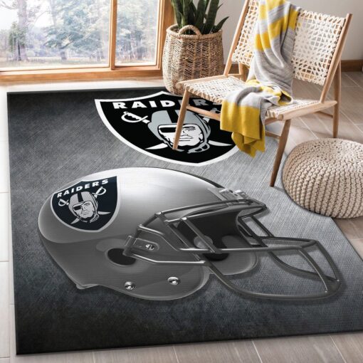 Las Vegas Raiders Football Nfl Team Home Decor Area Rug Rug - Custom Size And Printing