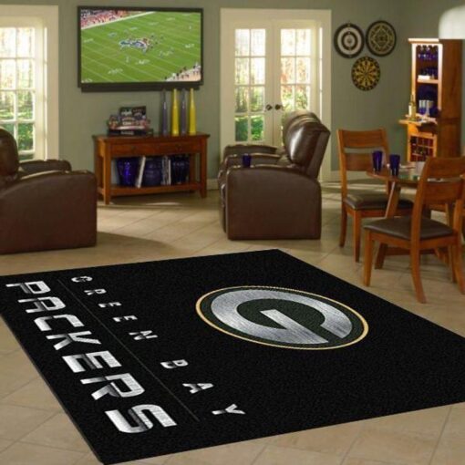 Green Bay Packers NFL Team Chrome Nice Gift Area Rug Custom Size And Printing