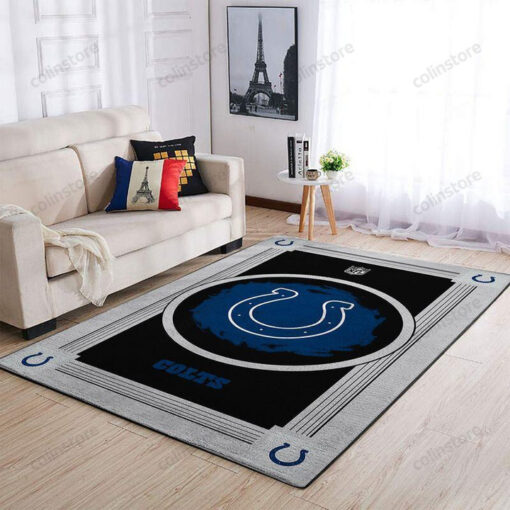 Indianapolis Colts Nfl Logo Style Rug Room Carpet Custom Area Floor Home Decor - Custom Size And Printing