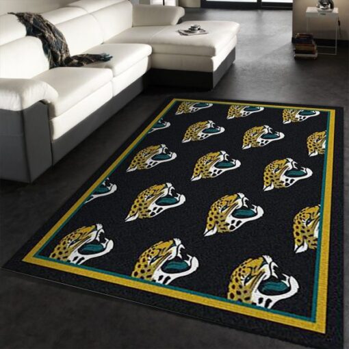 Jacksonville Jaguars Repeat Rug Nfl Team Area Rug Carpet, Bedroom Rug - Christmas Gift Us Decor - Custom Size And Printing