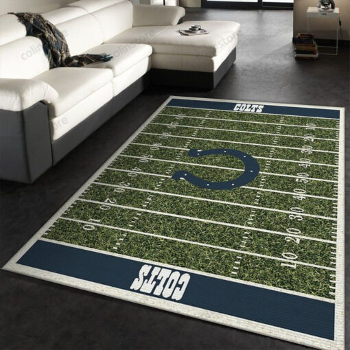 Indianapolis Colts Nfl 12 Area Rug Living Room And Bed Room Rug - Custom Size And Printing