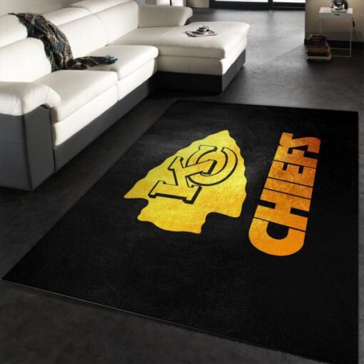 Kansas City Chiefs Nfl Team Logos Area Rug - Living Room Rug - Custom Size And Printing
