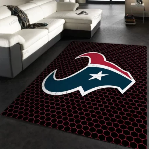 Houston Texans Nfl Rug Room Carpet Sport Custom Area Floor Home Decor - Custom Size And Printing