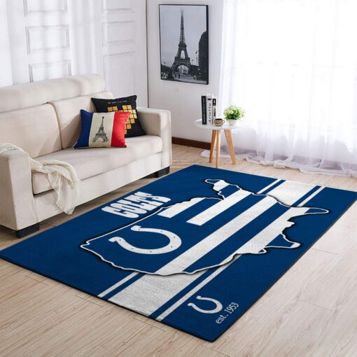 Indianapolis Colts Edition Carpet Area Rug Living Room Rug - Custom Size And Printing