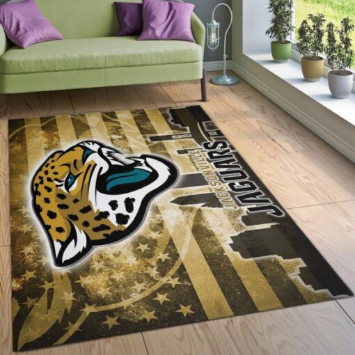 Jacksonville Jaguars Nfl Rug Bedroom Rug Floor Decor Home Decor - Custom Size And Printing