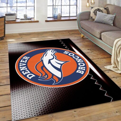 Denver Broncos Nfl Rug Living Room And Bed Room Rug - Custom Size And Printing