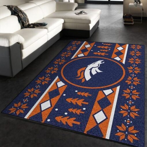 Denver Broncos Nfl Area Rug Carpet, Bedroom Rug - Custom Size And Printing