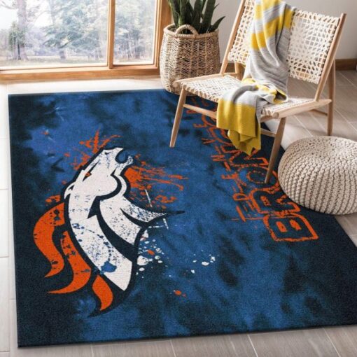 Denver Broncos Fade Rug Nfl Team Area Rug Carpet, Living Room Rug - Custom Size And Printing