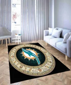 Miami Dolphins Nfl Rectangle Area Rugs Carpet For Living Room, Bedroom, Kitchen Rugs