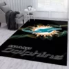Miami Dolphins Nfl Noel Gift Rectangle Area Rugs Carpet For Living Room, Bedroom, Kitchen Rugs