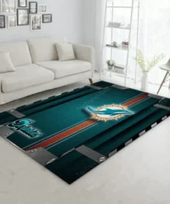 Miami Dolphins Try Nfl Noel Gift Rectangle Area Rugs Carpet For Living Room, Bedroom