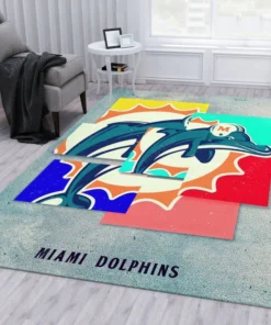 Miami Dolphins Nfl Rug Rectangle Area Rugs Carpet For Living Room