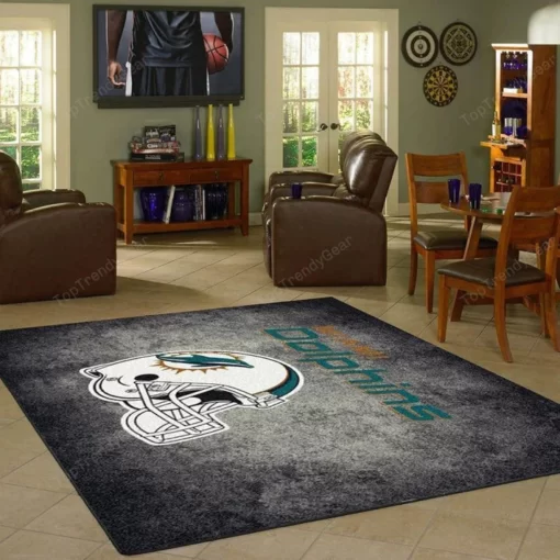 Miami Dolphins Nfl Rectangle Area Rugs Carpet For Living Room, Bedroom, Kitchen Rugs