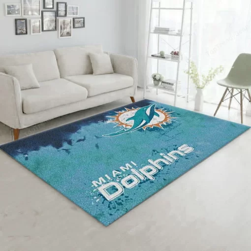 Miami Dolphins Fade Rug Nfl Team Area Kitchen Rug Rectangle Area Rugs