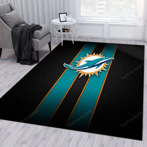 Miami Dolphins 6 Nfl Noel Gift Rug Bedroom Rectangle Area Rugs Carpet For Living Room