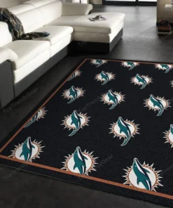 Miami Dolphins Repeat Rug Nfl Team Kitchen Rug Us Gift Decor Rectangle Area Rugs