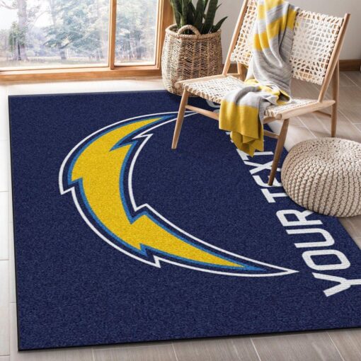 Los Angeles Chargers Personalized Accent Rug NFL Team Logos Area Rug Living Room Rugs – Custom Size And Printing