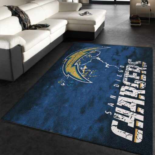 Los Angeles Chargers Fade Rug Nfl Team Area Rug Carpet Bedroom Rug Christmas Gift - Custom Size And Printing