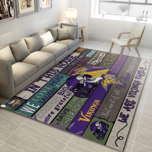 Minnesota Vikings Nfl Living Room Rug NFL Rug Home Decor