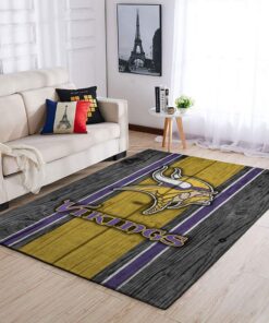 Minnesota Vikings Nfl Area Rugs Football Living Room Carpet Team Logo Wooden Style Home Rugs