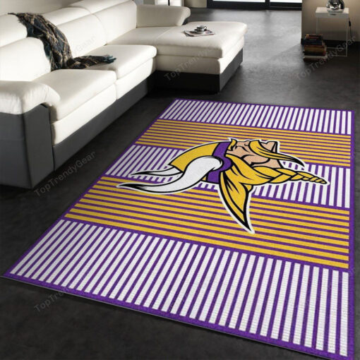 Minnesota Vikings Imperial Champion Rug Nfl Bedroom Us Gift Decor Rectangle Area Rug - Custom Size And Printing