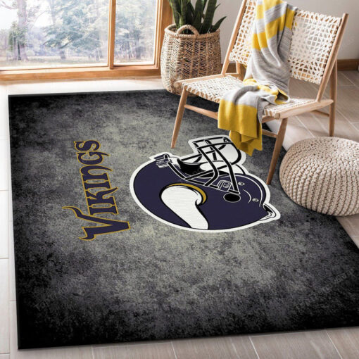 Minnesota Vikings Imperial Distressed Rug Nfl Area And Rectangle Area Rug - Custom Size And Printing