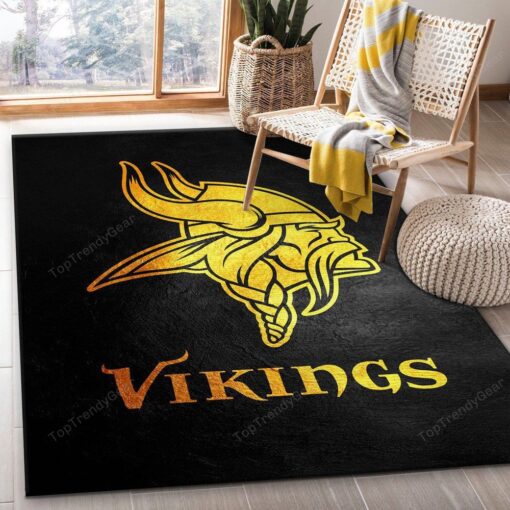 Minnesota Vikings Nfl And Us Gift Decor Rectangle Area Rug - Carpet For Living Room, Bedroom, Kitchen Rug - Custom Size And Printing