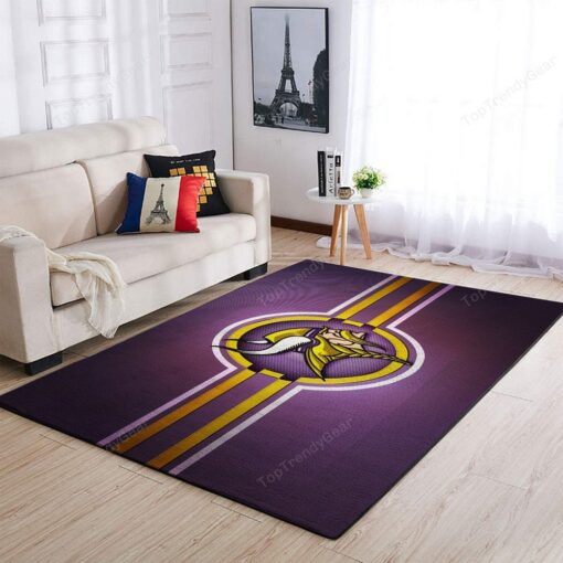 Minnesota Vikings Nfl Football Floor Decor 1910071 Rectangle Area Rug - Carpet For Living Room, Bedroom, Kitchen Rug - Custom Size And Printing