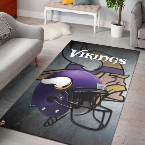 Minnesota Vikings Nfl Football Team Rug Rectangle Area Rug - Carpet For Living Room - Custom Size And Printing