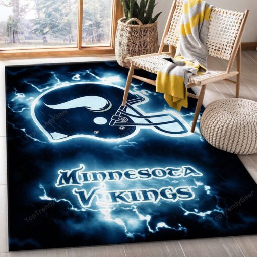 Minnesota Vikings Nfl Us Gift Decor Rectangle Area Rug - Carpet For Living Room - Custom Size And Printing