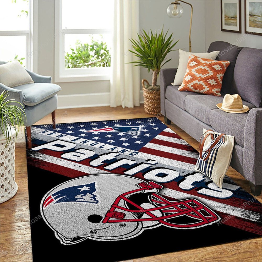 NEW ENGLAND PATRIOTS NFL TEAM LOGO AMERICAN STYLE NICE GIFT AREA RUG – CUSTOM SIZE AND PRINTING