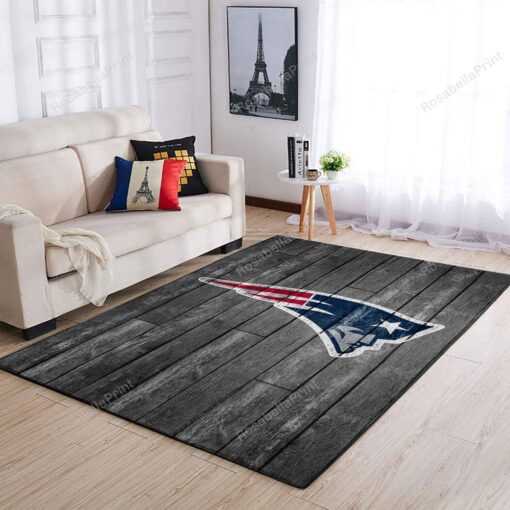 New England Patriots Nfl Team Logo Grey Wooden Style Style Nice Gift Area Rugs New England Taupe Area Rugs