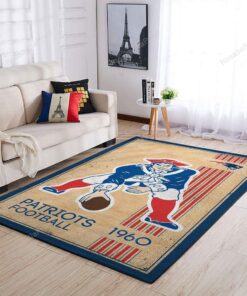 New England Patriots Nfl Team Logo Retro Style Nice Gift Area Rug New England Welcome Rugs